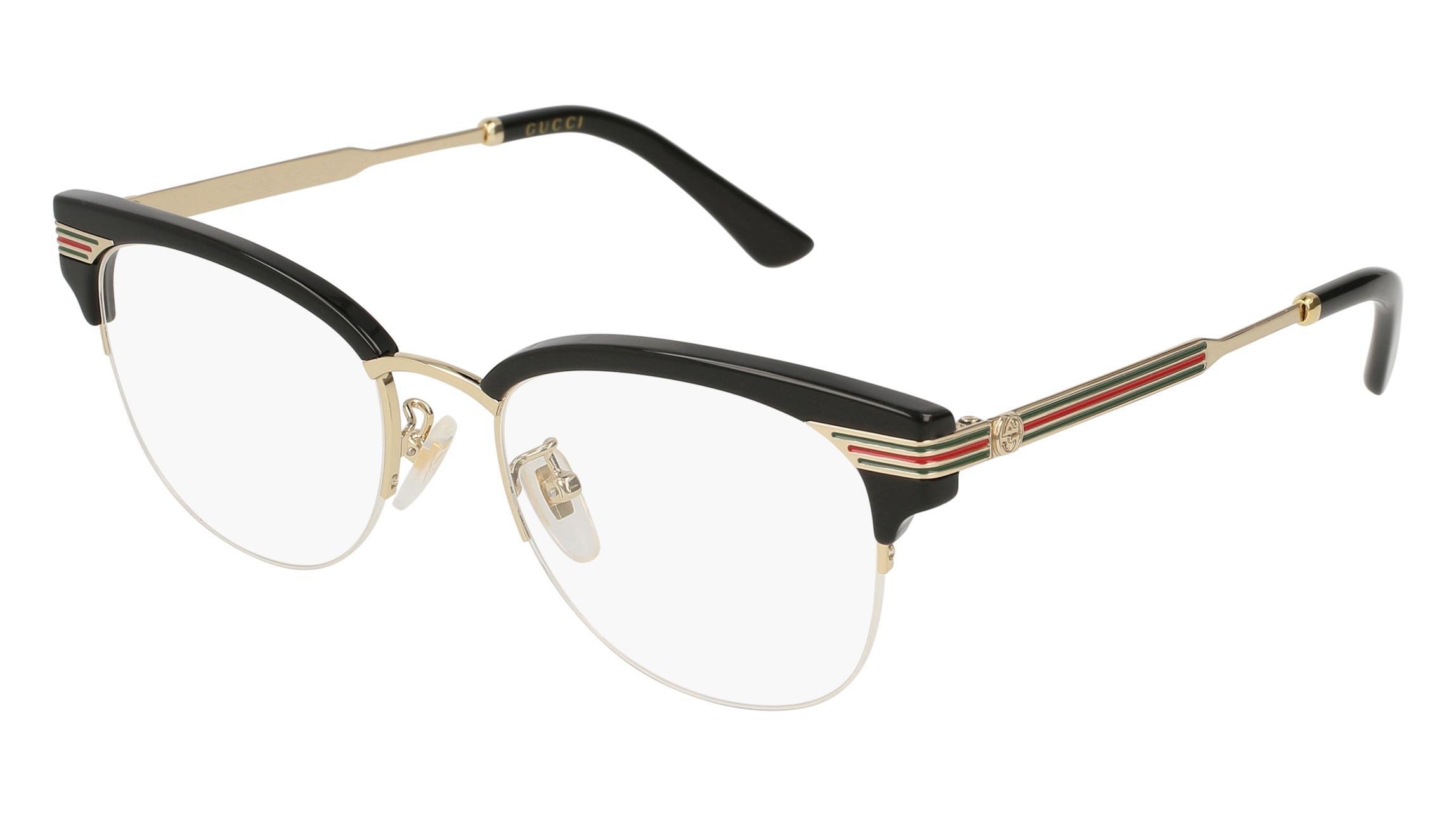 clear and gold gucci glasses