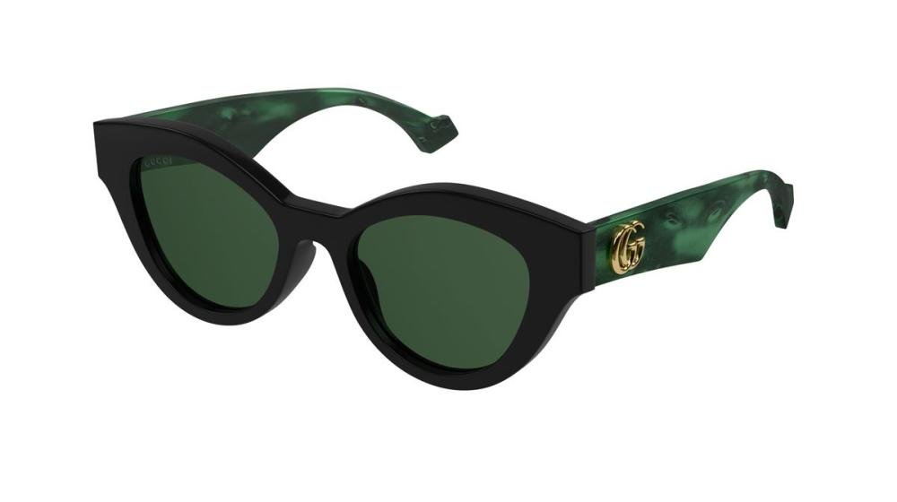 GUCCI GG0957S 001 Solbrille Sort med Grønn glass