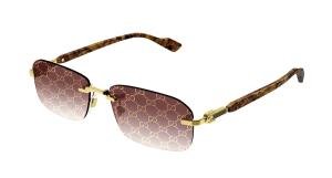 GUCCI GG1221S 004 Solbrille Gull med Annet glass