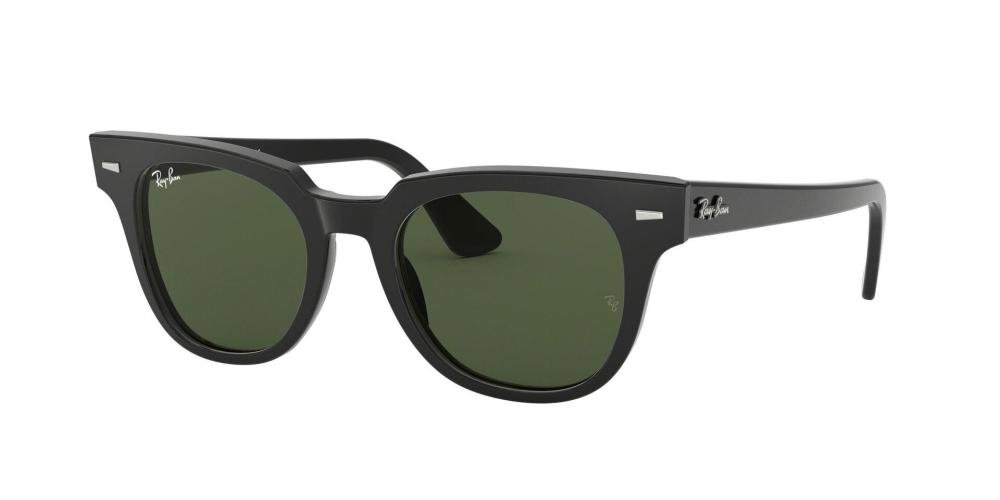 RAYBAN METEOR 0RB2168 901/31 Solbrille Sort med Grønn glass