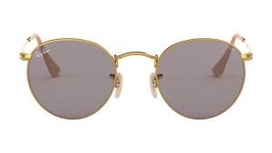 RAYBAN ROUND METAL 0RB3447 9064V8 Solbrille Gull med Grå / Sort glass