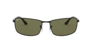 RAYBAN 0RB3498 002/9A Solbrille Sort med Grønn glass