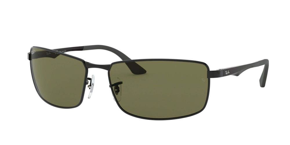 RAYBAN 0RB3498 002/9A Solbrille Sort med Grønn glass