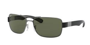 RAYBAN 0RB3522 004/9A Solbrille Grå med Grønn glass