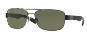RAYBAN 0RB3522 004/9A Solbrille Grå med Grønn glass