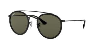 RAYBAN 0RB3647N 002/58 Solbrille Sort med Grønn glass