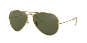 RAYBAN AVIATOR 0RB3025 001/58 Solbrille Gull med Grønn glass