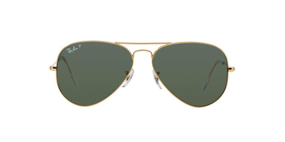 RAYBAN AVIATOR 0RB3025 001/58 Solbrille Gull med Grønn glass