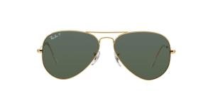 RAYBAN AVIATOR 0RB3025 001/58 Solbrille Gull med Grønn glass