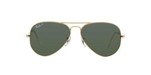 RAYBAN AVIATOR 0RB3025 001/58 Solbrille Gull med Grønn glass