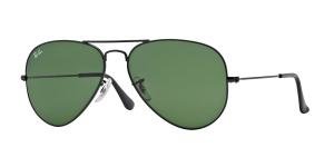 RAYBAN AVIATOR 0RB3025 L2823 Solbrille Sort med Grønn glass