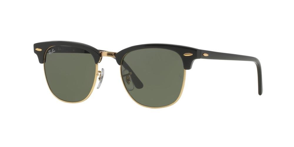 RAYBAN CLUBMASTER 0RB3016 W0365 Solbrille Multi med Grønn glass