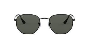 RAYBAN HEXAGONAL 0RB3548N 002/58 Solbrille Sort med Grønn glass