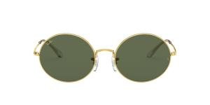RAYBAN OVAL 0RB1970 919631 Solbrille Gull med Grønn glass