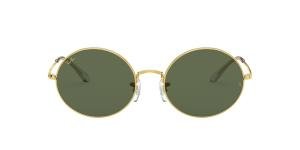 RAYBAN OVAL 0RB1970 919631 Solbrille Gull med Grønn glass