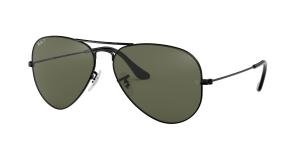 RAYBAN AVIATOR 0RB3025 002/58 Solbrille Sort med Grønn glass