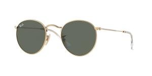 RAYBAN ROUND METAL 0RB3447 001 Solbrille Gull med Grønn glass