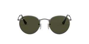 RAYBAN Round Metal 29 Solbrille Grå med Grønn glass