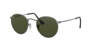 RAYBAN Round Metal 29 Solbrille Grå med Grønn glass