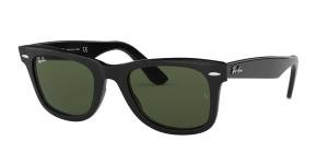 RAYBAN WAYFARER 0RB2140 901 Solbrille Sort med Grønn glass