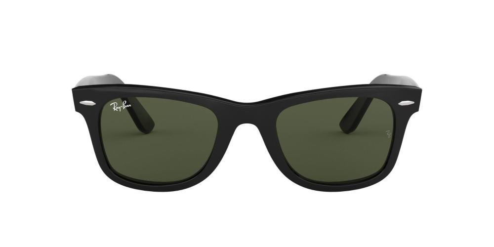 RAYBAN WAYFARER 0RB2140 901 Solbrille Sort med Grønn glass