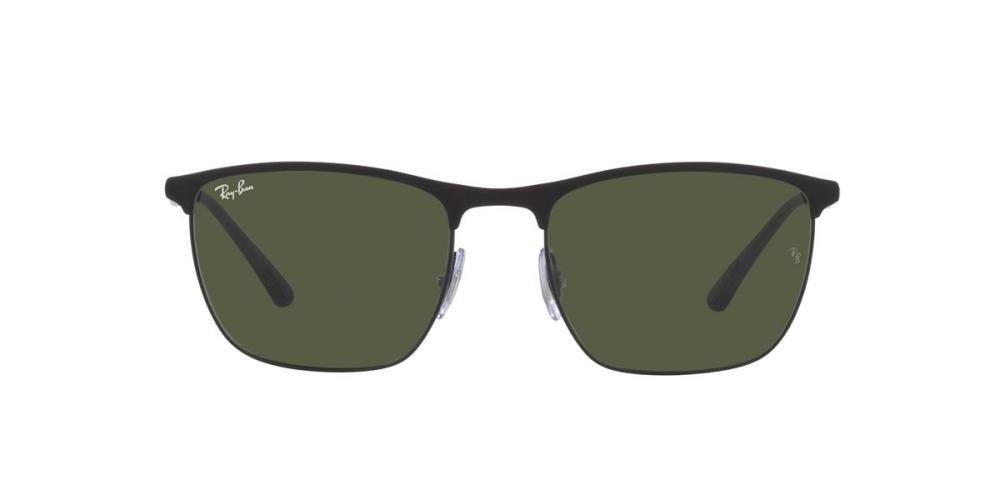 RAYBAN RB3707 001/51 Solbrille Sort med Grønn glass