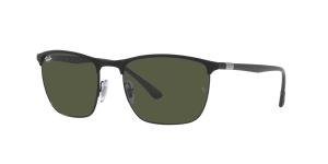 RAYBAN RB3707 001/51 Solbrille Sort med Grønn glass