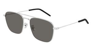 Saint Laurent SL 309 Solbrille Sølv med Grå / Sort glass