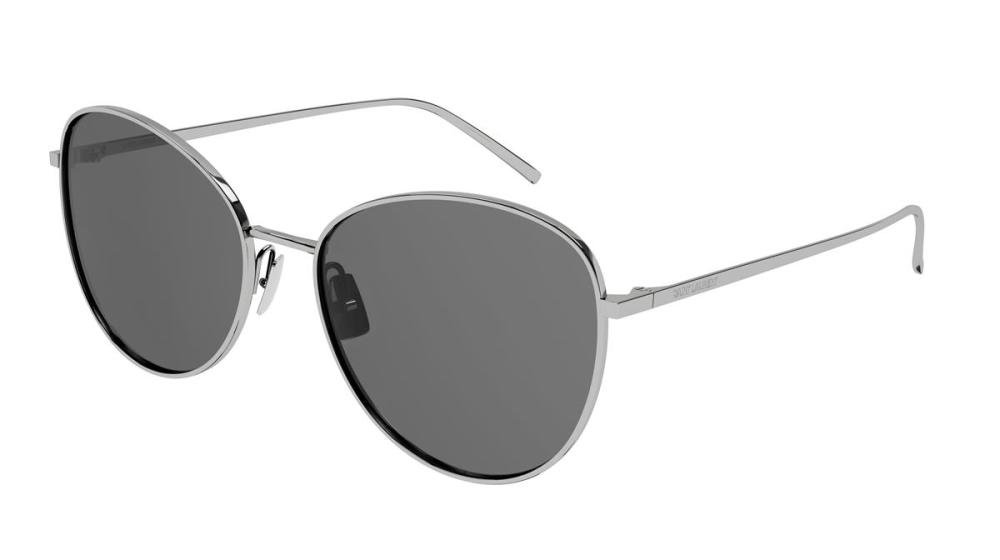 Saint Laurent SL 486 Solbrille Sølv med Grå / Sort glass