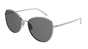 Saint Laurent SL 486 Solbrille Sølv med Grå / Sort glass