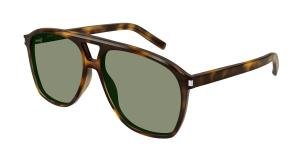 Saint Laurent SL 596 DUNE Solbrille Brun med Grønn glass