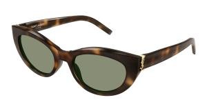 Saint Laurent SL M115 Solbrille Brun med Grønn glass