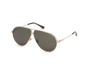 TOM FORD FT0734-H 28N Solbrille Gull med Grønn glass