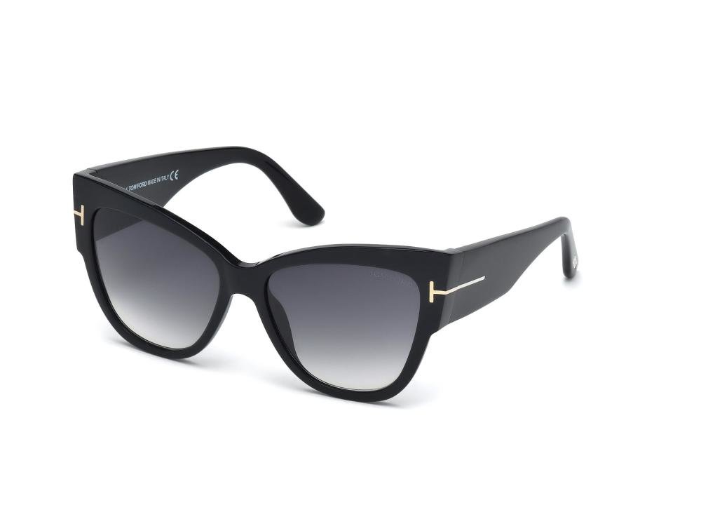 TOM FORD ANOUSHKA FT0371 01B Solbrille Sort med Grå / Sort glass