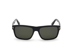 TOM FORD AUGUST FT0678 01D Solbrille Sort med Grønn glass