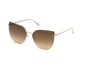 TOM FORD INGRID-02 FT0652 28F Solbrille Annet med Brun glass