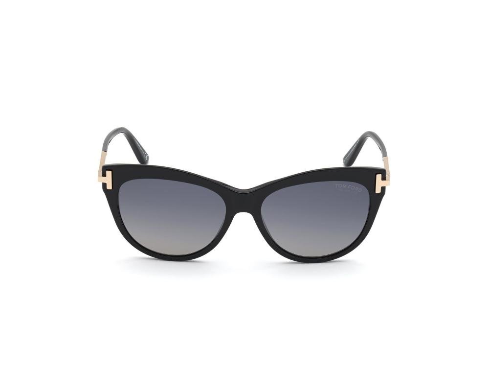 TOM FORD FT0821 01D Solbrille Sort med Grå / Sort glass