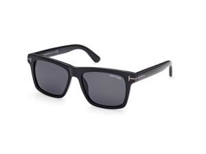 TOM FORD FT0906-N 01A Solbrille Sort med Grå / Sort glass