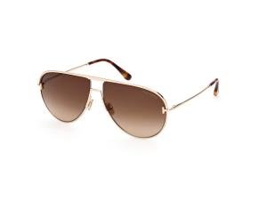 TOM FORD FT0924 28F Solbrille Gull med Brun glass