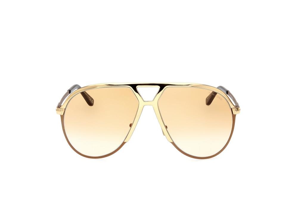 TOM FORD FT1060 30F Solbrille Gull med Brun glass