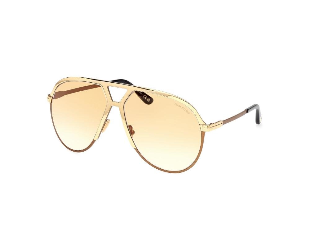 TOM FORD FT1060 30F Solbrille Gull med Brun glass