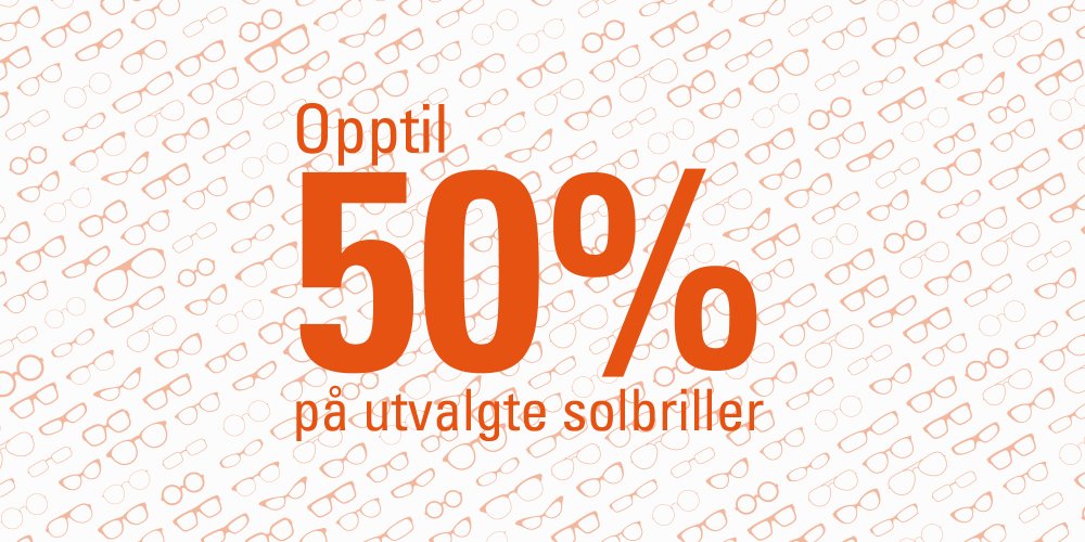 Opptil 50% på utvalgte solbriller